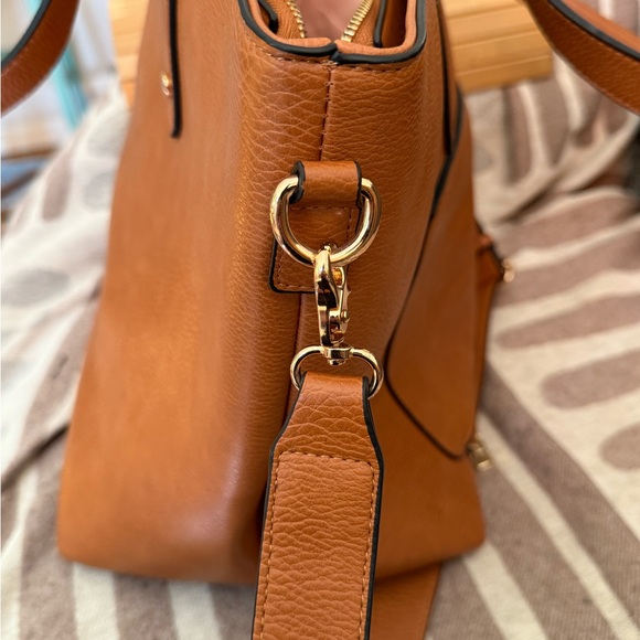 Poppy & Peonies Brown Leather Tote - Picture 5 of 6